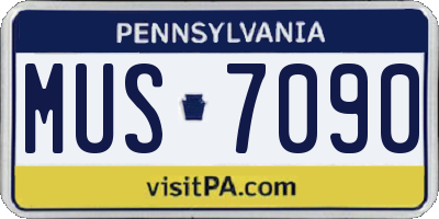 PA license plate MUS7090