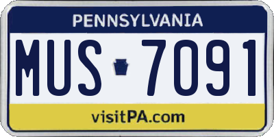 PA license plate MUS7091