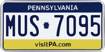PA license plate MUS7095