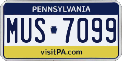 PA license plate MUS7099