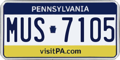 PA license plate MUS7105