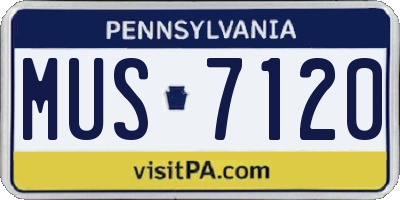 PA license plate MUS7120