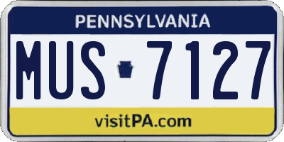 PA license plate MUS7127