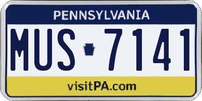 PA license plate MUS7141