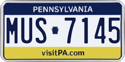 PA license plate MUS7145