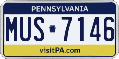 PA license plate MUS7146