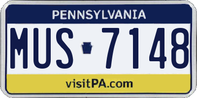 PA license plate MUS7148