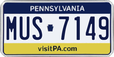 PA license plate MUS7149