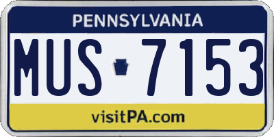 PA license plate MUS7153