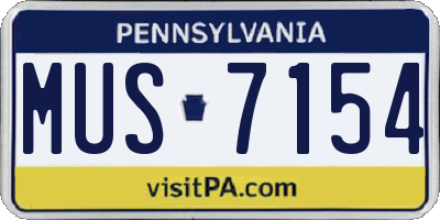 PA license plate MUS7154