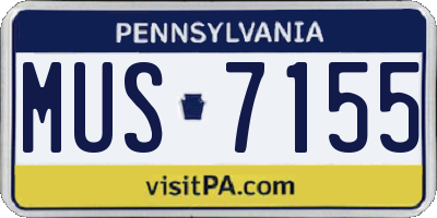 PA license plate MUS7155