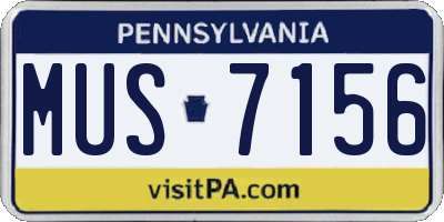 PA license plate MUS7156