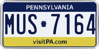 PA license plate MUS7164