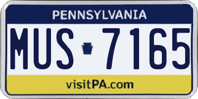 PA license plate MUS7165