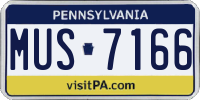 PA license plate MUS7166
