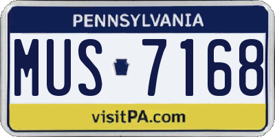 PA license plate MUS7168