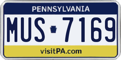 PA license plate MUS7169