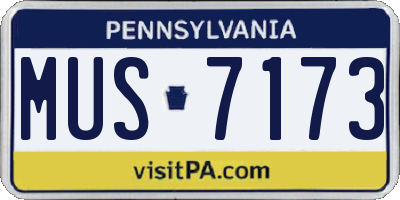PA license plate MUS7173