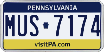 PA license plate MUS7174