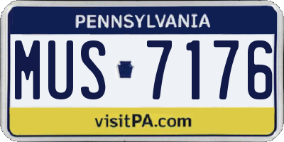 PA license plate MUS7176