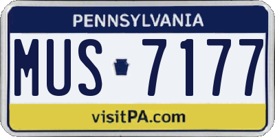 PA license plate MUS7177