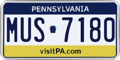 PA license plate MUS7180