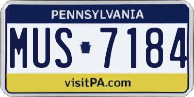 PA license plate MUS7184