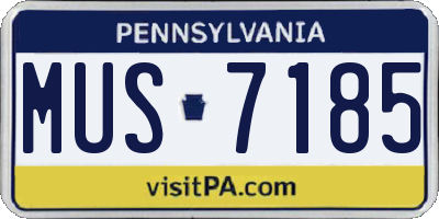 PA license plate MUS7185