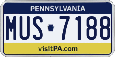PA license plate MUS7188