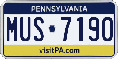PA license plate MUS7190