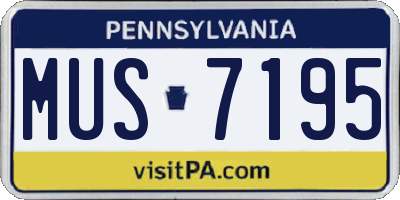 PA license plate MUS7195
