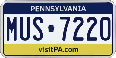 PA license plate MUS7220
