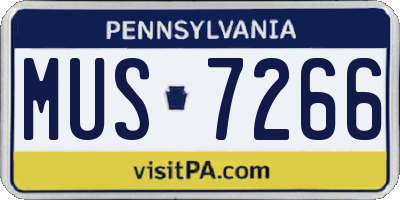 PA license plate MUS7266