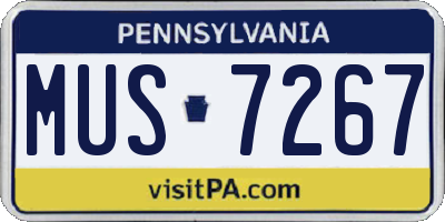 PA license plate MUS7267
