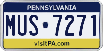 PA license plate MUS7271
