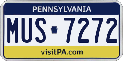 PA license plate MUS7272