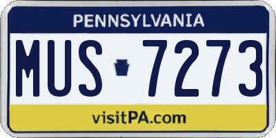 PA license plate MUS7273