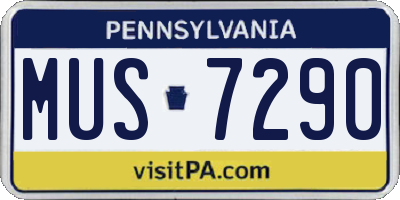 PA license plate MUS7290