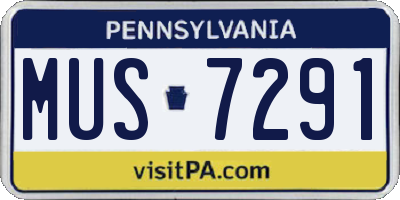 PA license plate MUS7291