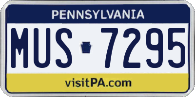 PA license plate MUS7295