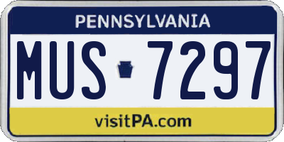 PA license plate MUS7297