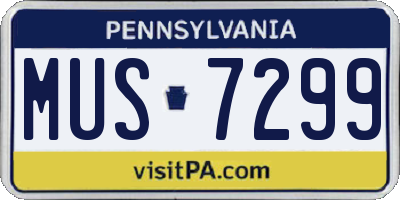 PA license plate MUS7299