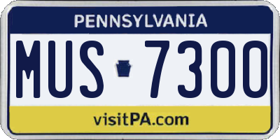 PA license plate MUS7300