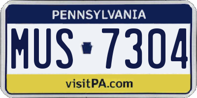 PA license plate MUS7304