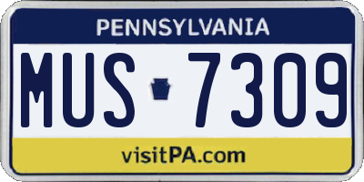 PA license plate MUS7309