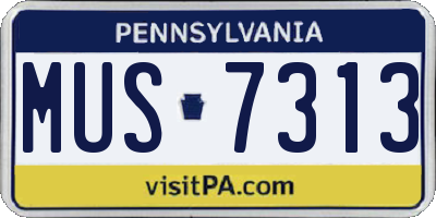 PA license plate MUS7313