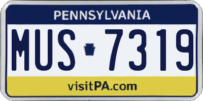 PA license plate MUS7319