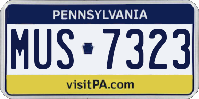 PA license plate MUS7323