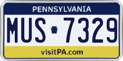 PA license plate MUS7329