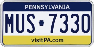 PA license plate MUS7330